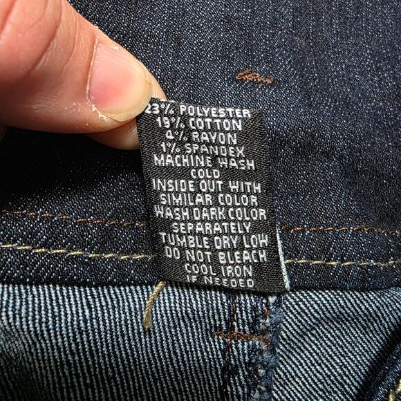 Southpole High Waist  Jeans Size 11 Stretch Denim Dark Blue Wash Embellished - Picture 9 of 9